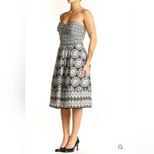 100% Silk White House Black Market Halter/ Strapless Cocktail Dress